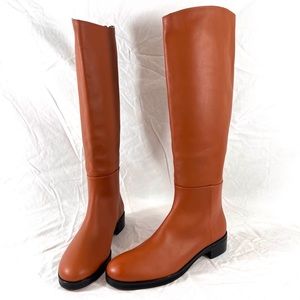 FRAME Authentic Ramsey Knee High Tan Leather Riding Boots 39 9US Main in Spain